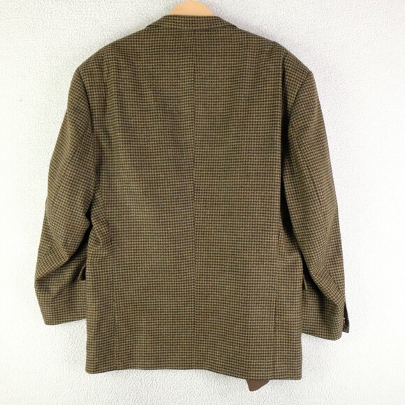 Vintage Blazer Mens 48R Yellow Black Houndstooth Ermenegildo Zegna Two Button - Picture 5 of 14